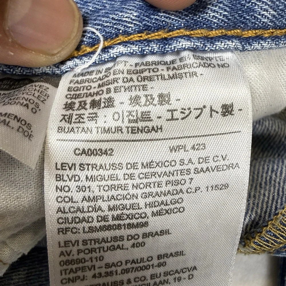 Vintage Levi’s 501 Jeans W40 L30 Light Wash Altered Cropped Wide Leg 00501-0193